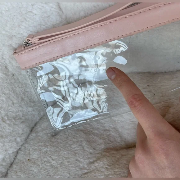 Rodan + Fields Clear Cosmetic Bag with Red Bracelets NEW - Picture 5 of 5